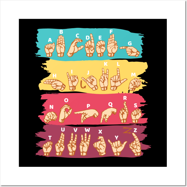 'ASL Alphabet' Cool ASL Sign Language Wall Art by ourwackyhome